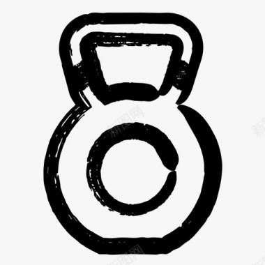 体重壶铃健身手绘图标图标