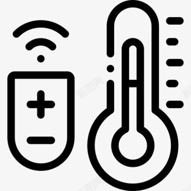 12系统管理温度计domotics12线性图标图标