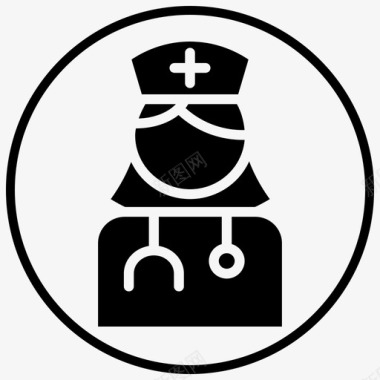护士医生女医生图标图标