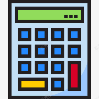 计算器办公用品4线颜色图标图标
