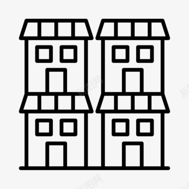 别墅公寓非洲建筑图标图标