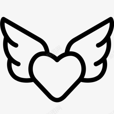 翅膀翅膀的爱天使心图标图标