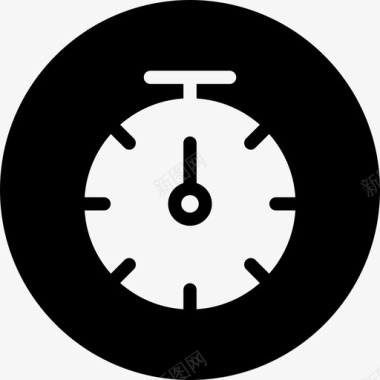 秒表计时器运动圆形填充图标图标