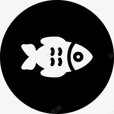 鱼食物圆扁图标图标