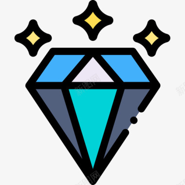 钻石游戏56线性颜色图标图标