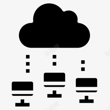 网络云素材云计算机网络2填充图标图标