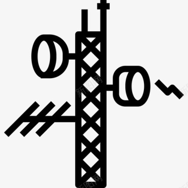九重塔塔通信连接3线性图标图标