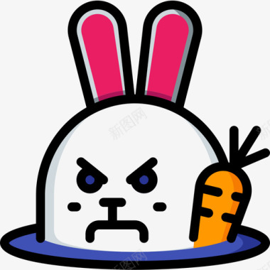 兔子兔子兔子化身5线性颜色图标图标