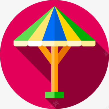 巴西标志太阳伞巴西嘉年华10扁平图标图标