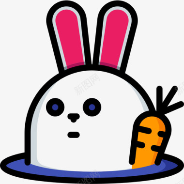 兔子兔子兔子化身5线性颜色图标图标