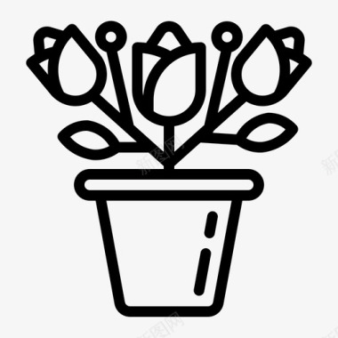 茉莉花植物玫瑰图标图标