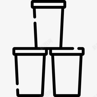 塑料杯mardigras12线性图标图标