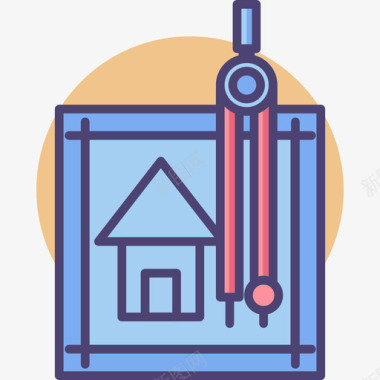 工程测量员蓝图工程53线颜色图标图标