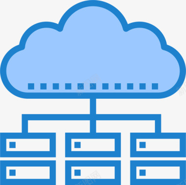 蓝色数据背景数据库网络和数据库22蓝色图标图标