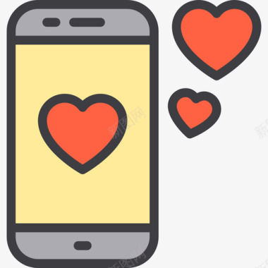 love智能手机love72线性颜色图标图标