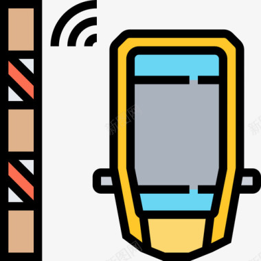 传感器驻车传感器智能汽车4线性颜色图标图标