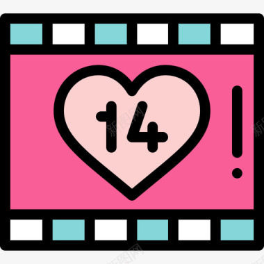 婚礼视频情人节55线性颜色图标图标