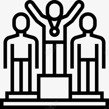 运动中的汽车领奖台汽车运动6直线型图标图标