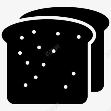 卡通蛋糕点心吐司面包早餐图标图标