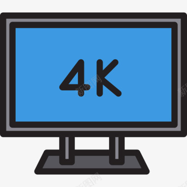 4K牌子4k多媒体39线性彩色图标图标