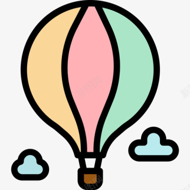 气球玩具气球热气球八月交通4号线颜色图标图标