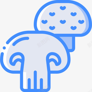蘑菇食物131蓝色图标图标