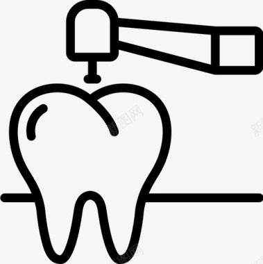 科学钻孔牙科学4线性图标图标