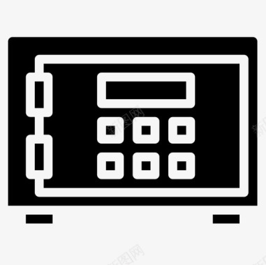 银行建筑物保险箱银行43填充图标图标