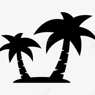 棕榈树岛屿热带图标图标