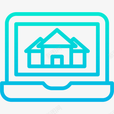 150笔记本电脑房地产150梯度图标图标