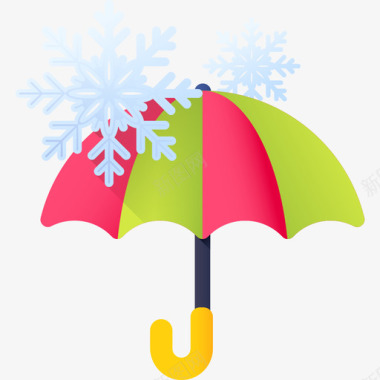 冬季的雨伞雨伞冬季68彩色图标图标