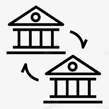 银行交易银行对银行银行转账图标图标