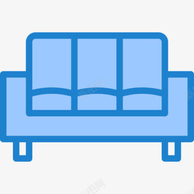 沙发家具和家居27蓝色图标图标