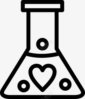 矢量比心烧瓶埃伦梅耶烧瓶心图标图标