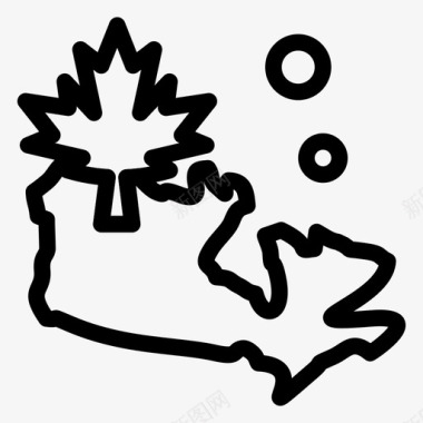 地图加拿大叶图标图标