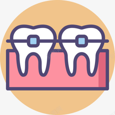 牙套24牙线状颜色图标图标