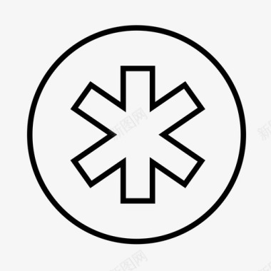 医学符号救护车星号图标图标