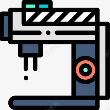 彩色啤酒线性彩色45电子缝纫机图标图标