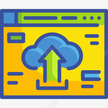 云漂浮网站云技术15线颜色图标图标