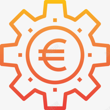 火焰欧元图标欧元商业261梯度图标图标