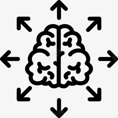 人工箭头人工智能42线性图标图标