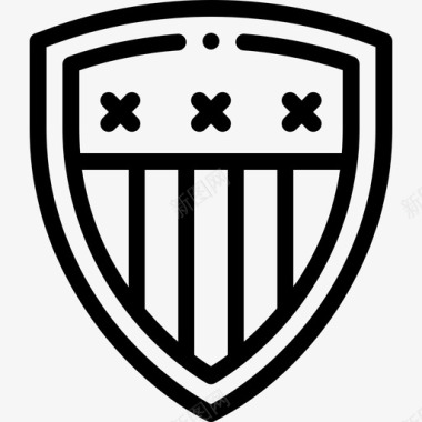 美式足球盾牌美式足球9直线型图标图标