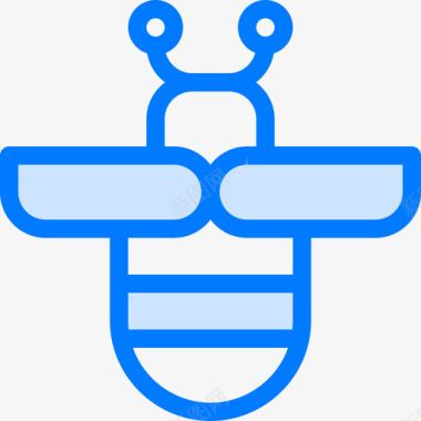 蜜蜂昆虫6蓝色图标图标