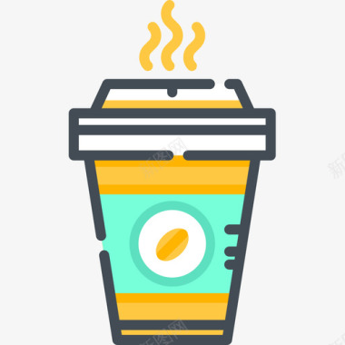 4K图标咖啡早餐4双色图标图标