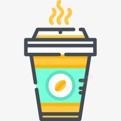 双色咖啡咖啡早餐4双色图标高清图片