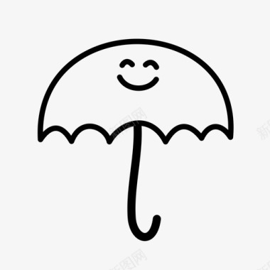 伞雨天气图标图标
