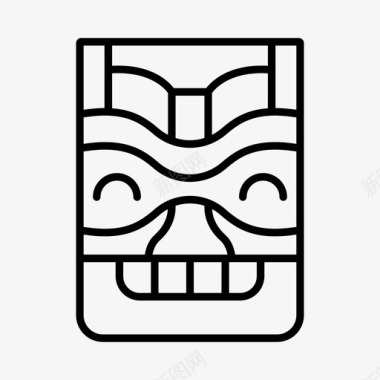面具提基人类学夏威夷语图标图标
