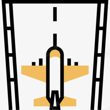 飞机76号机场黄色阴影图标图标