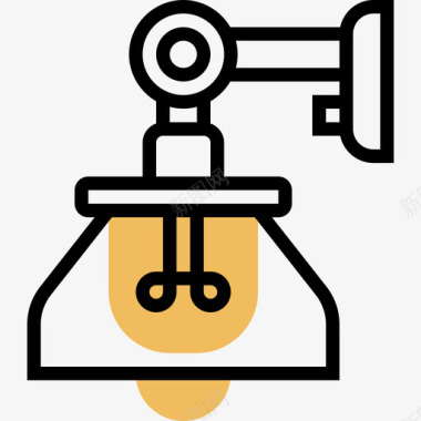 灯复古装饰21黄影图标图标