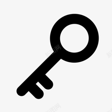 简单的小钥匙锁小的图标图标